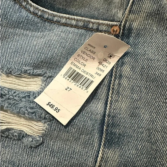 PacSun Vintage High Rise Emma Denim Shorts medium blue distressed size 27 NWT - Picture 12 of 13